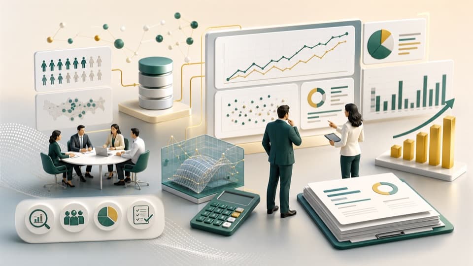 Healthcare analytics, economic modelling, and evidence generation illustration